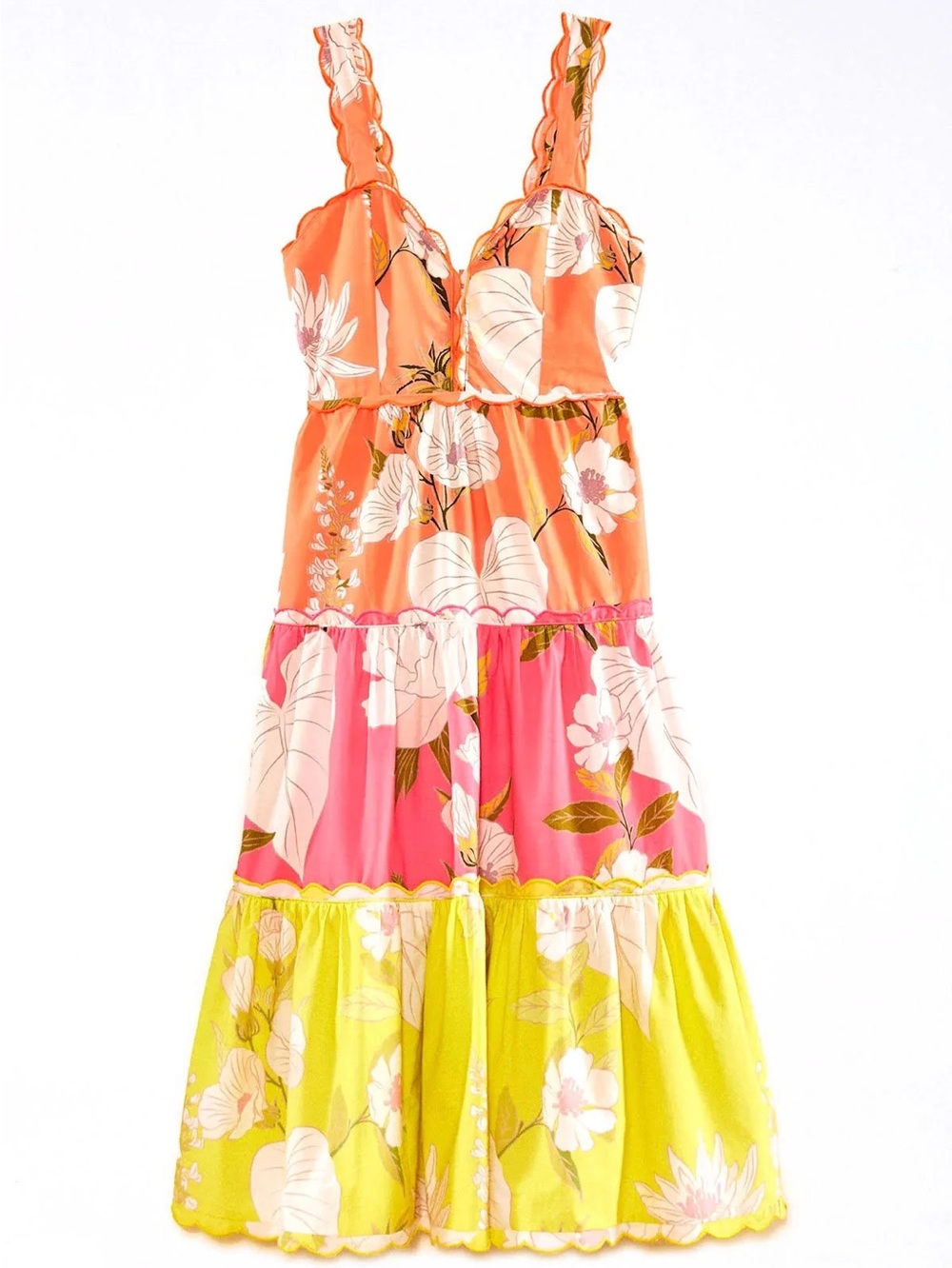 FARM Rio Mixed Neon Garden Tier Midi Dress - Picture 4 of 8